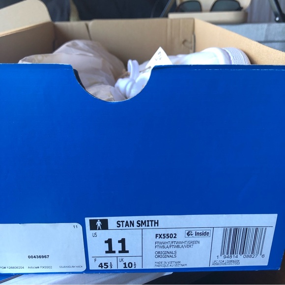 NEW in box! Adidas Stan Smith white and green Mens sneaker size 11 and… - Picture 12 of 12